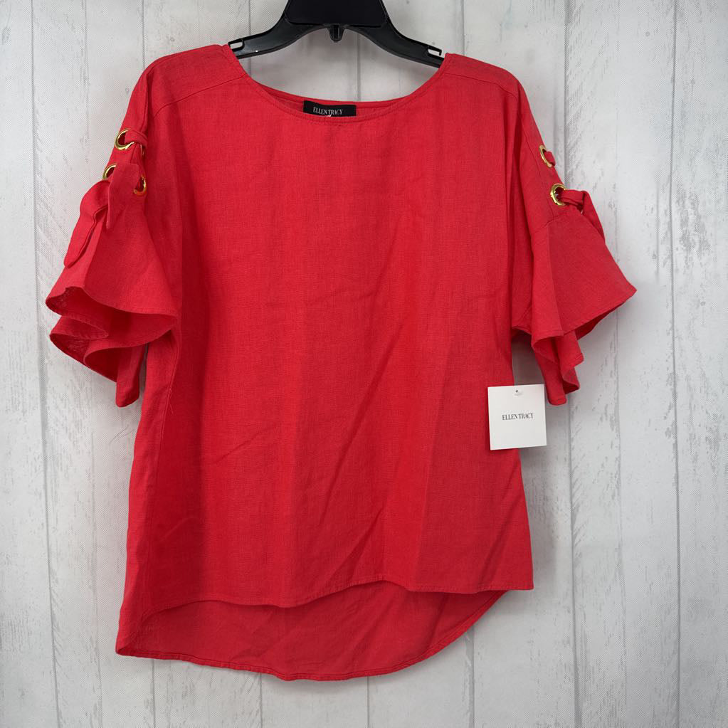 R89 M grommet slv linen blend top