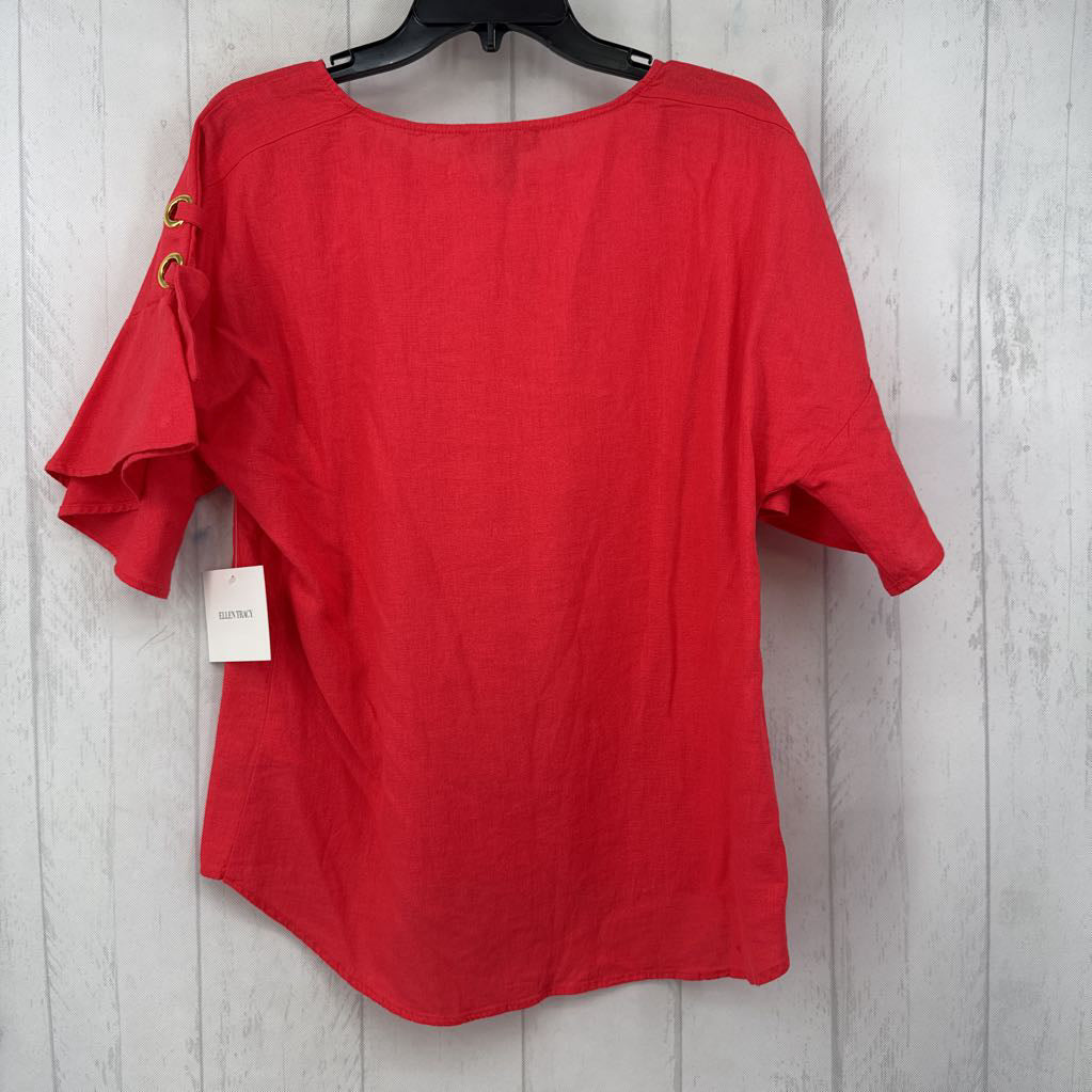 R89 M grommet slv linen blend top