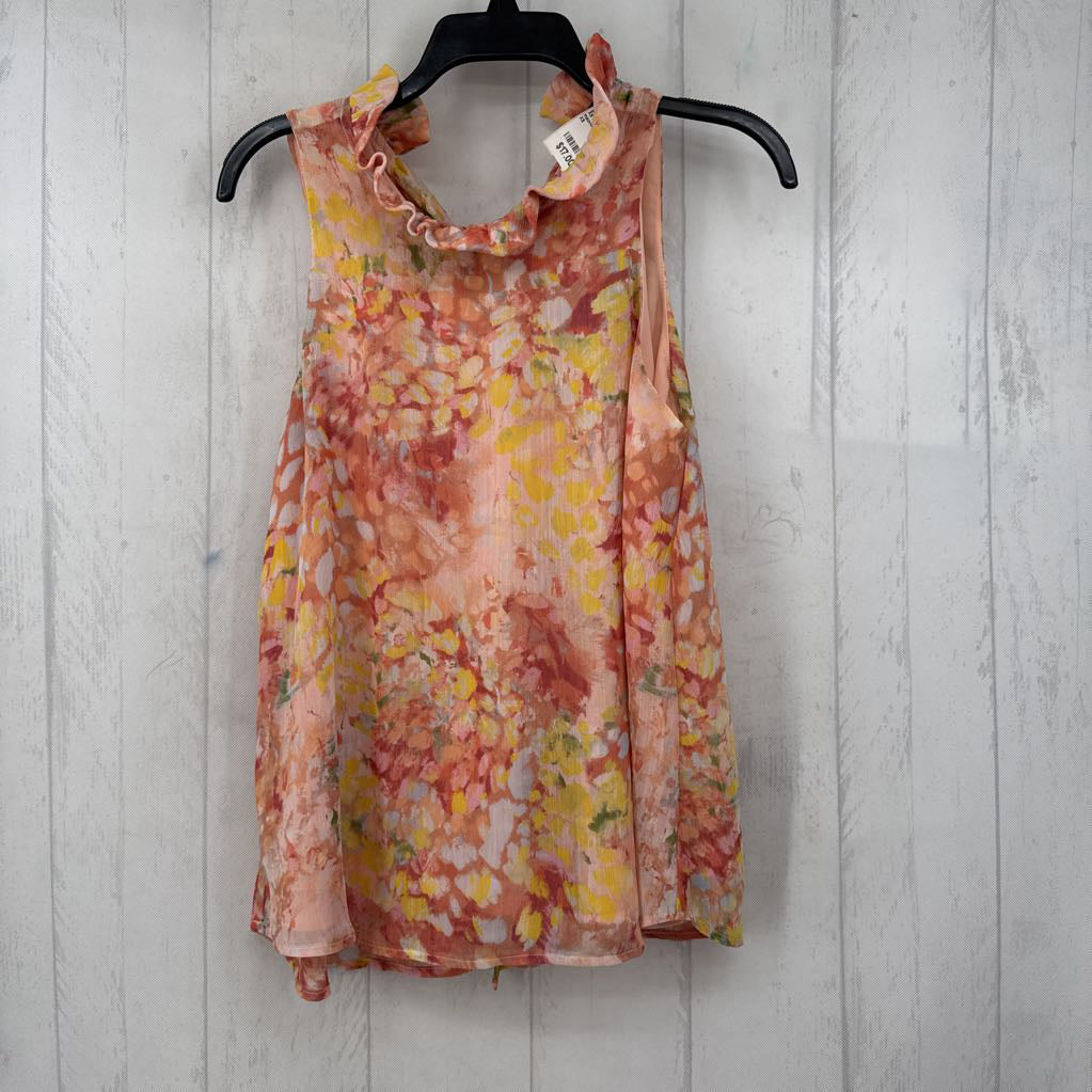 XS flo print bow back tank