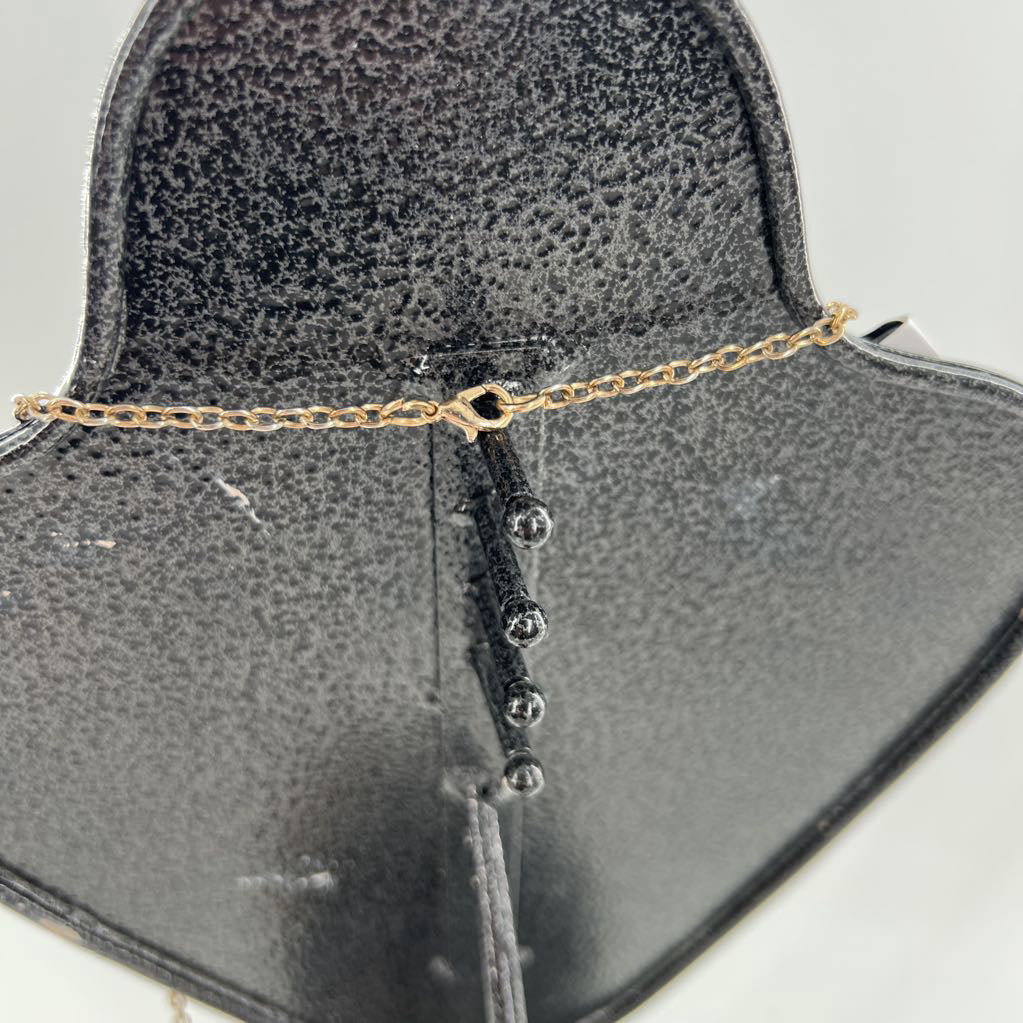 21" gold & black beaded necklace
