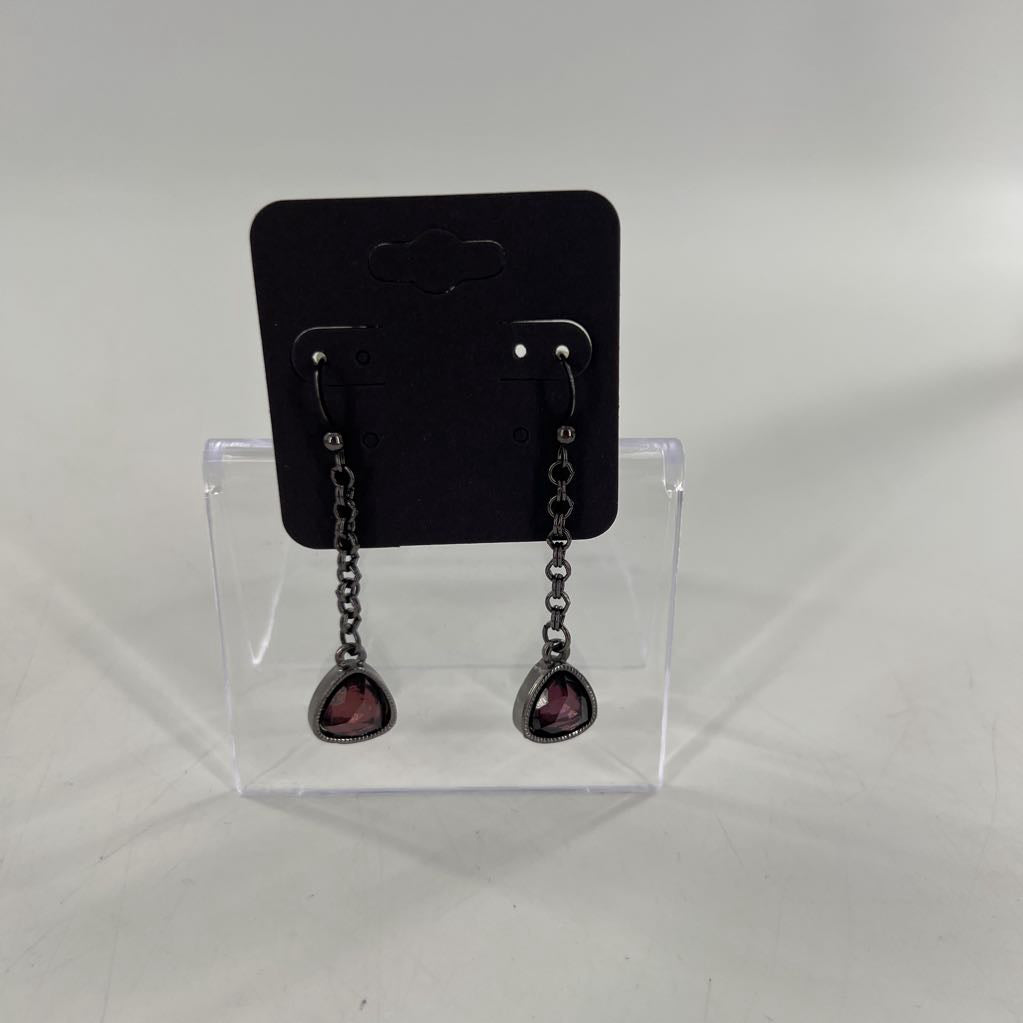 brown stone drop earrings