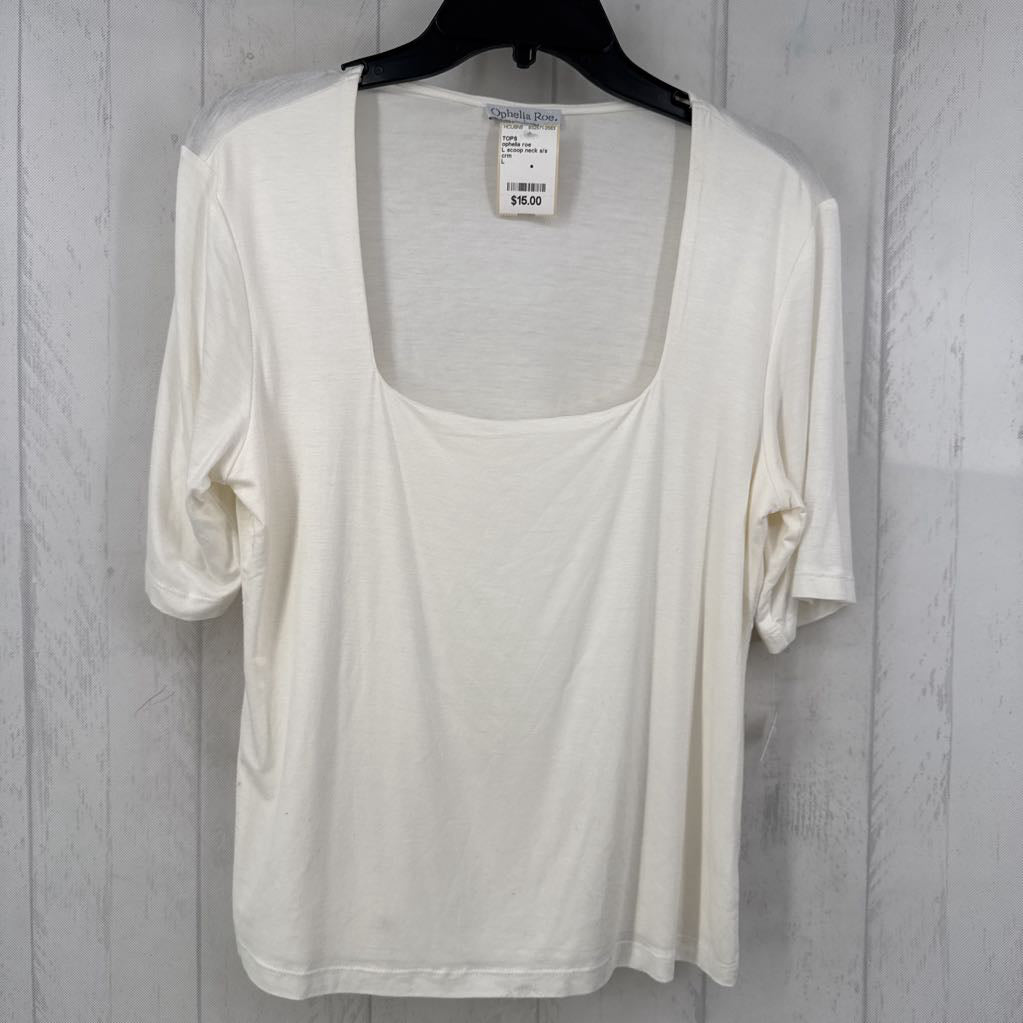 L scoop neck s/s top