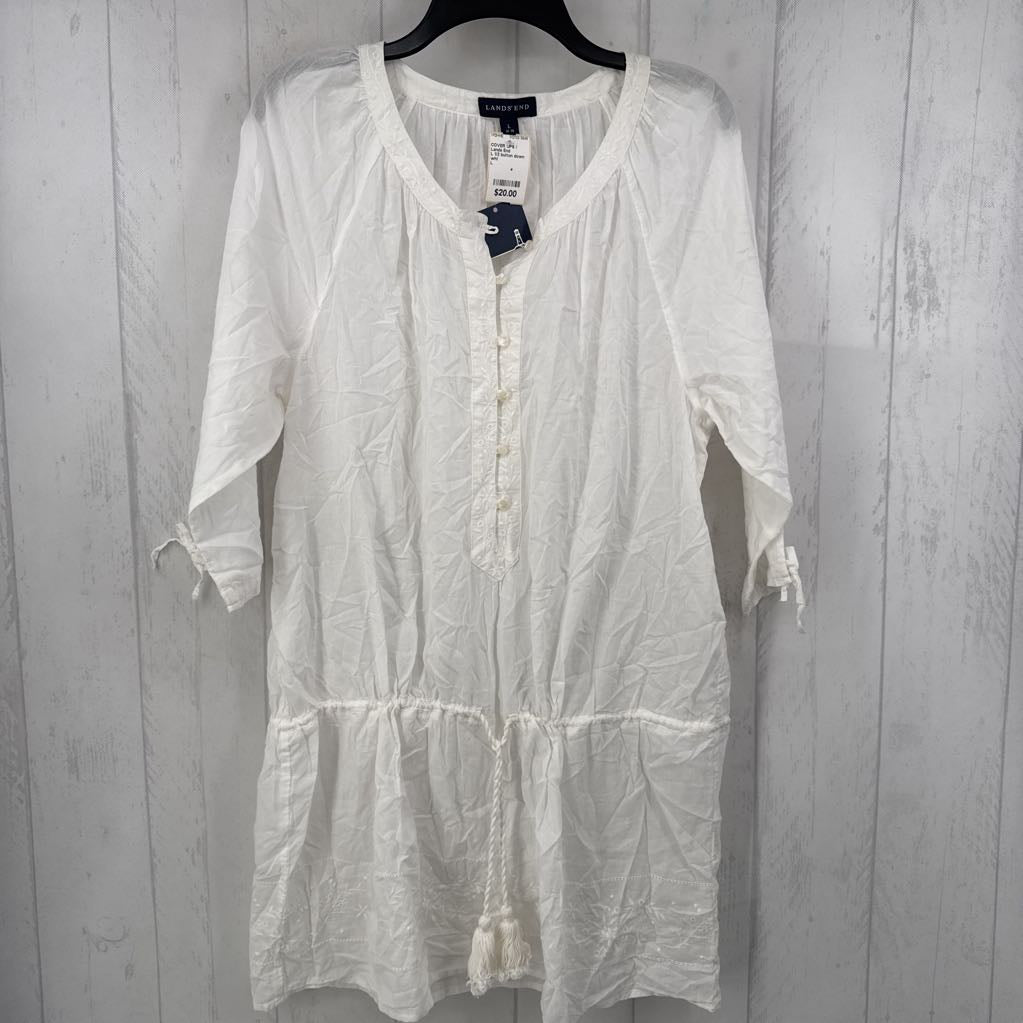 L 1/2 button down drop waist 3/4 slv cover-up