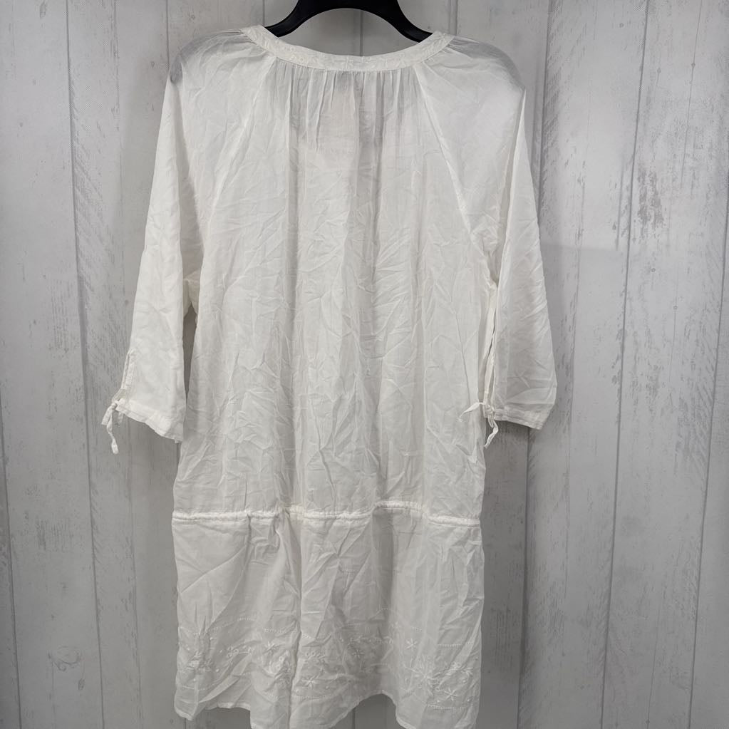L 1/2 button down drop waist 3/4 slv cover-up