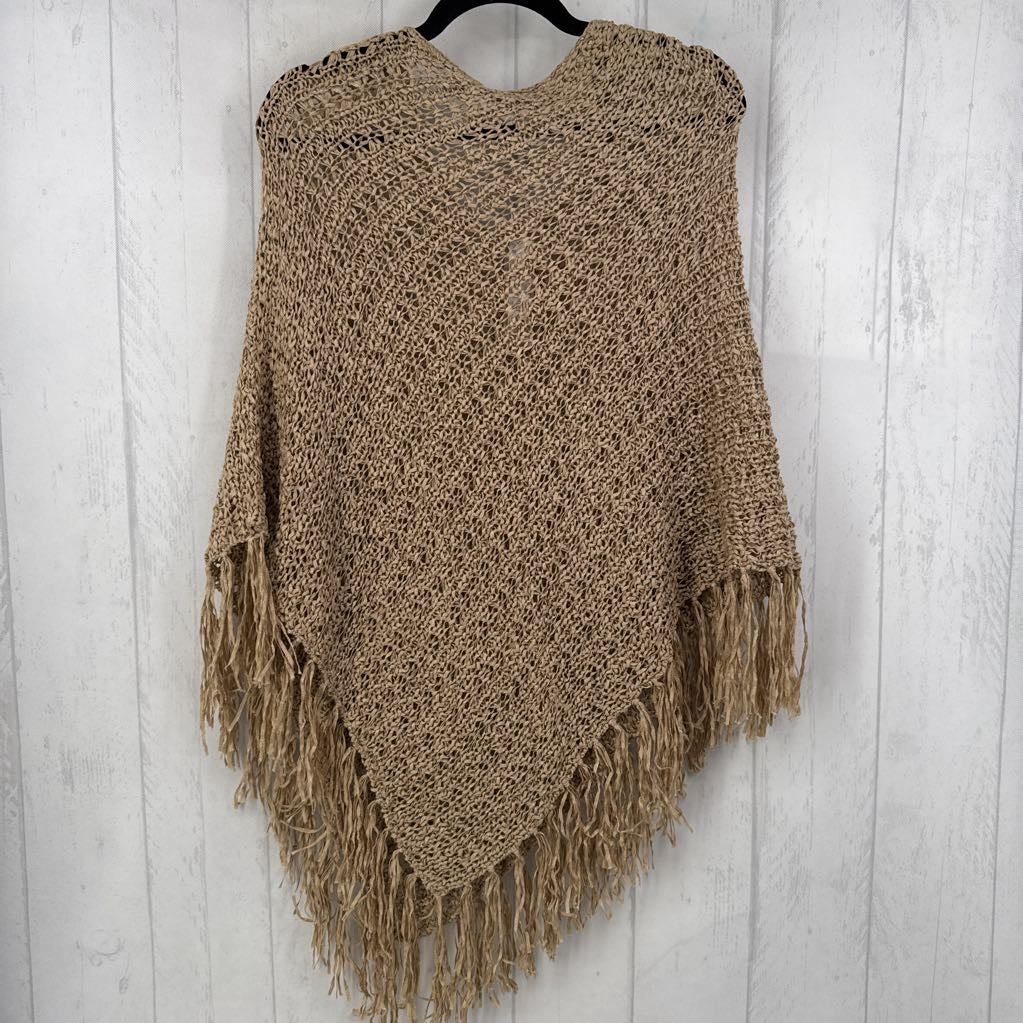 R79 O/S fringe triangle poncho