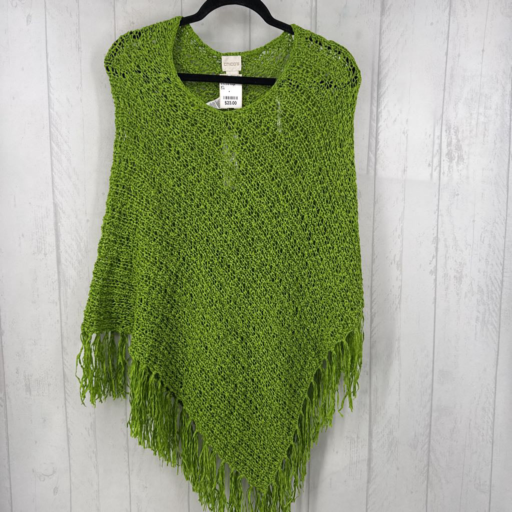 R79 O/S fringe triangle poncho
