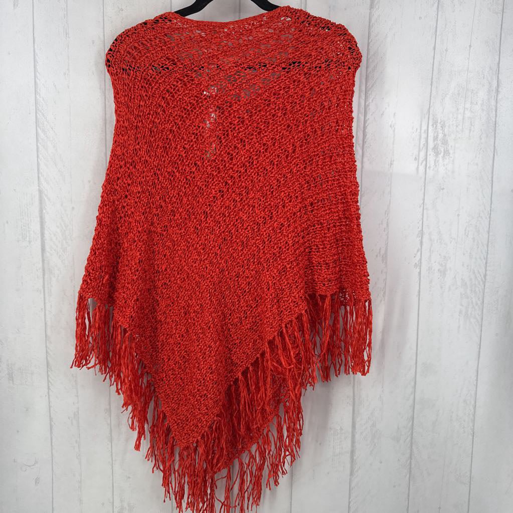 R79 O/S fringe triangle poncho