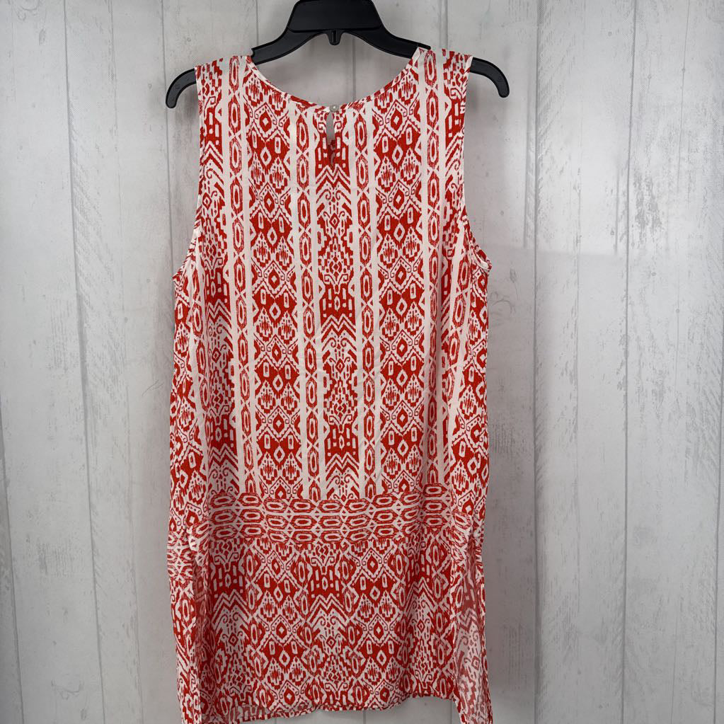 L woven pattern tunic tank