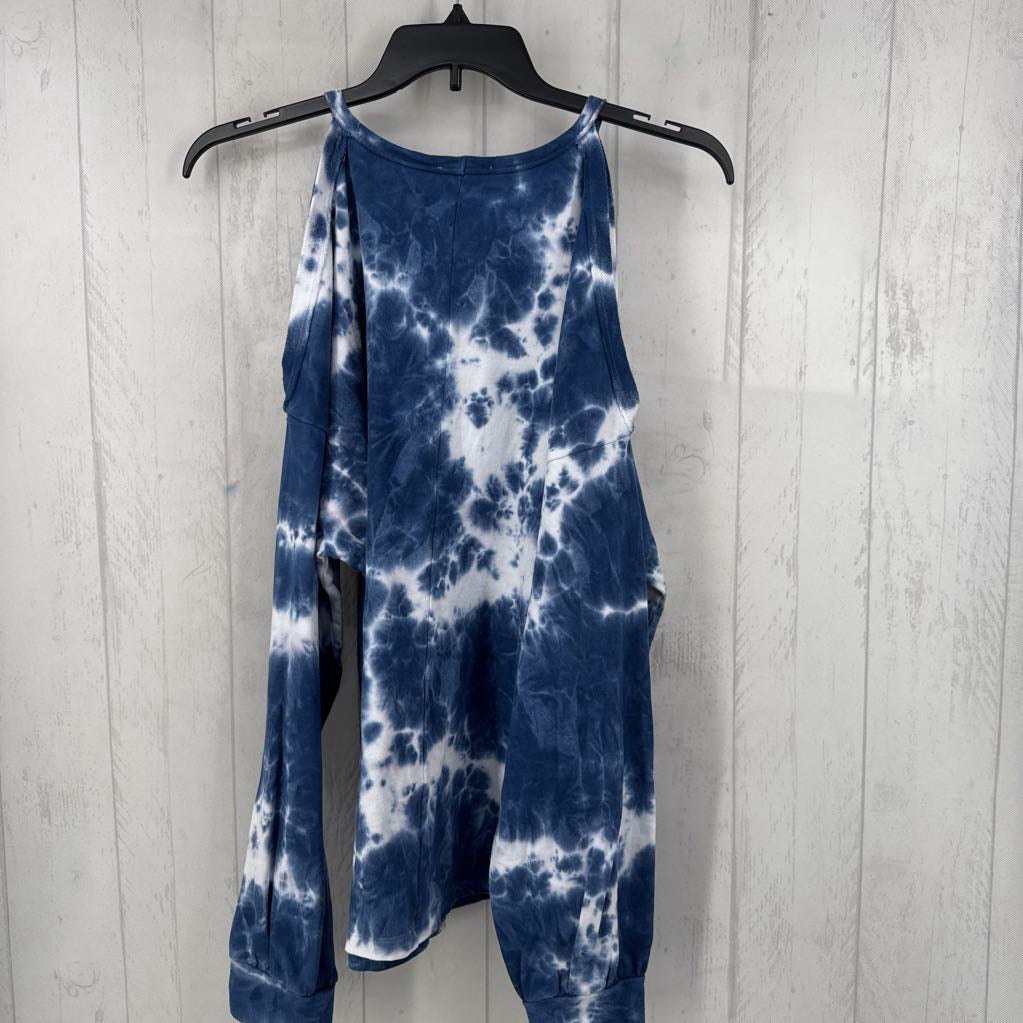 L tie-dye off the shoulder l/s top
