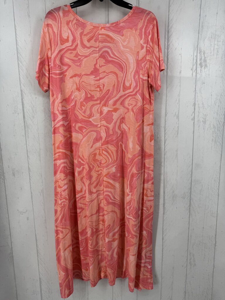 Mp swirl print v-neck s/s dress