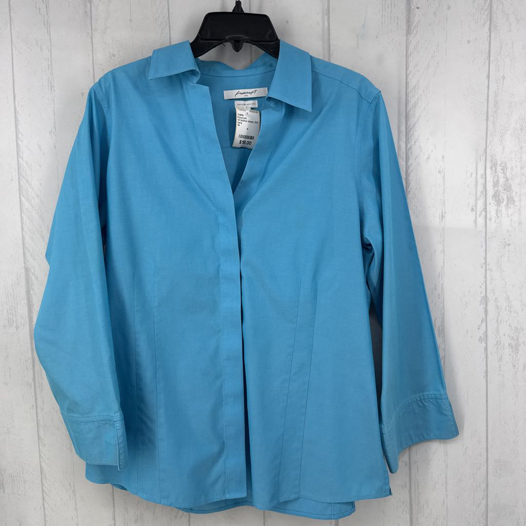 14 button down 3/4 slv top