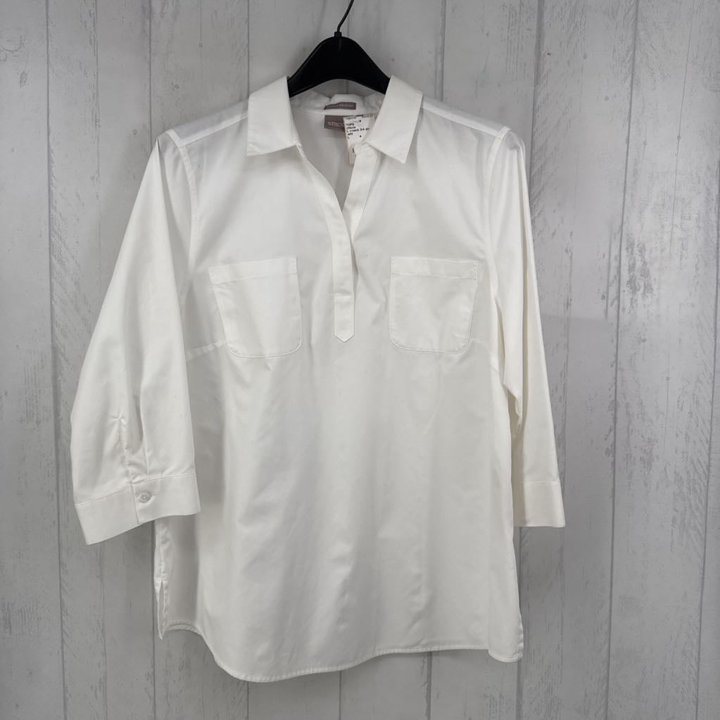 L v-neck 3/4 slv pullover