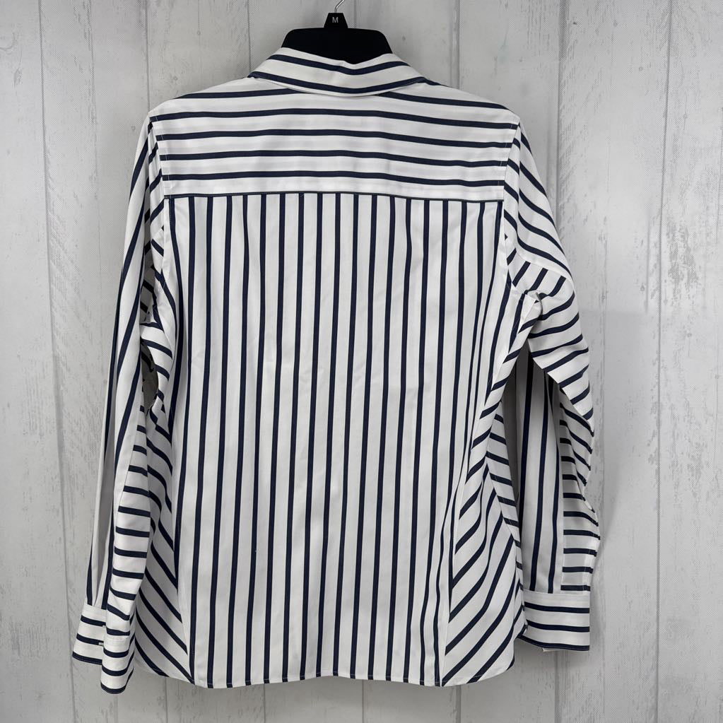 12 striped button down l/s top