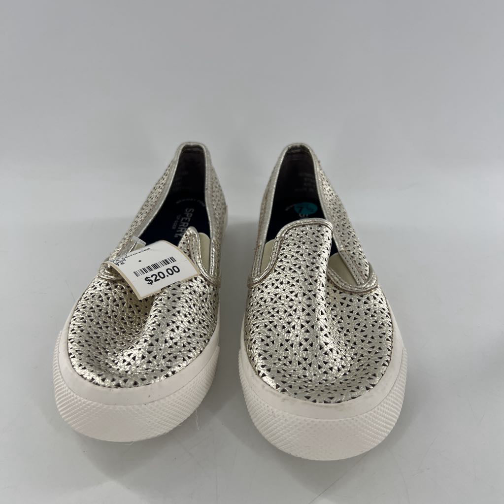 7.5 perforated leather slip-ons