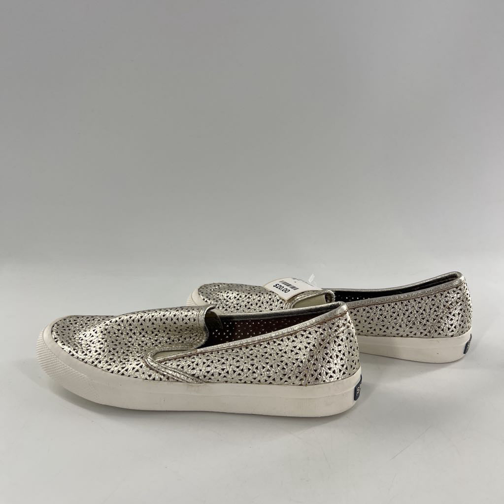 7.5 perforated leather slip-ons