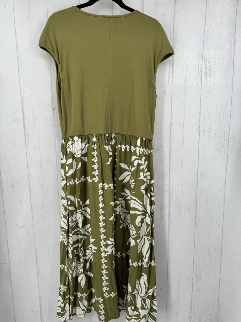 1X ribbed flo print s/s dress