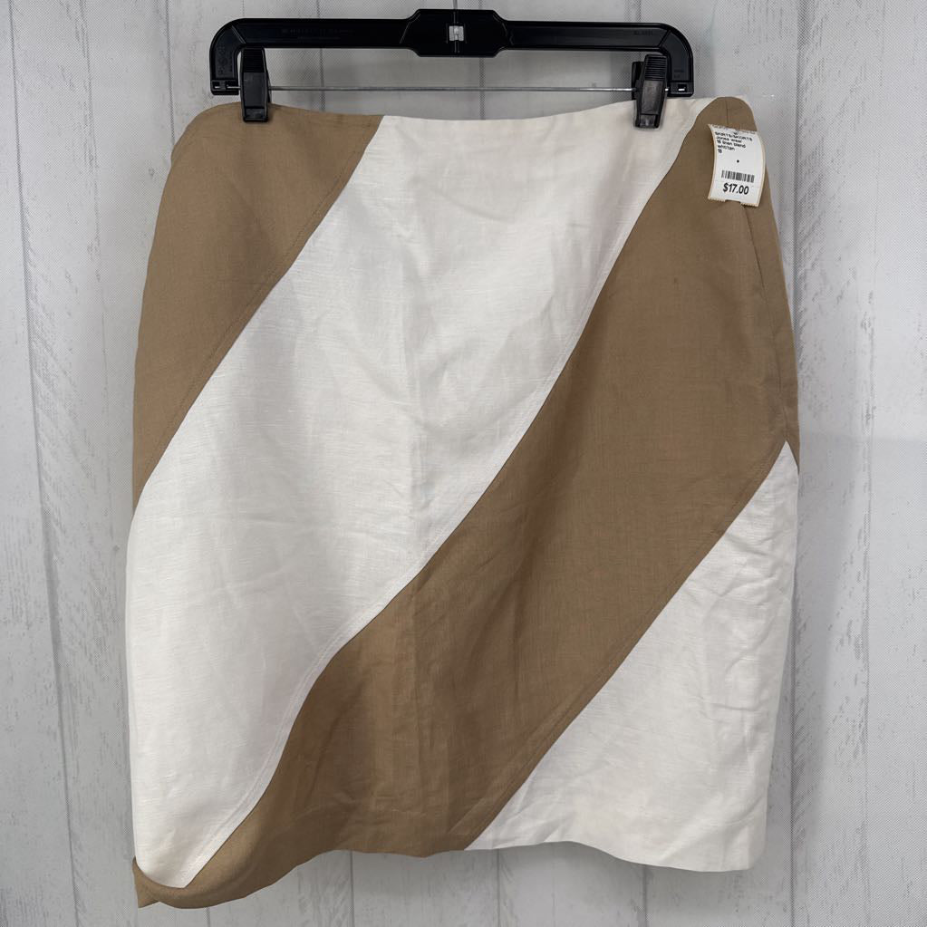 18 linen blend colorblock skirt