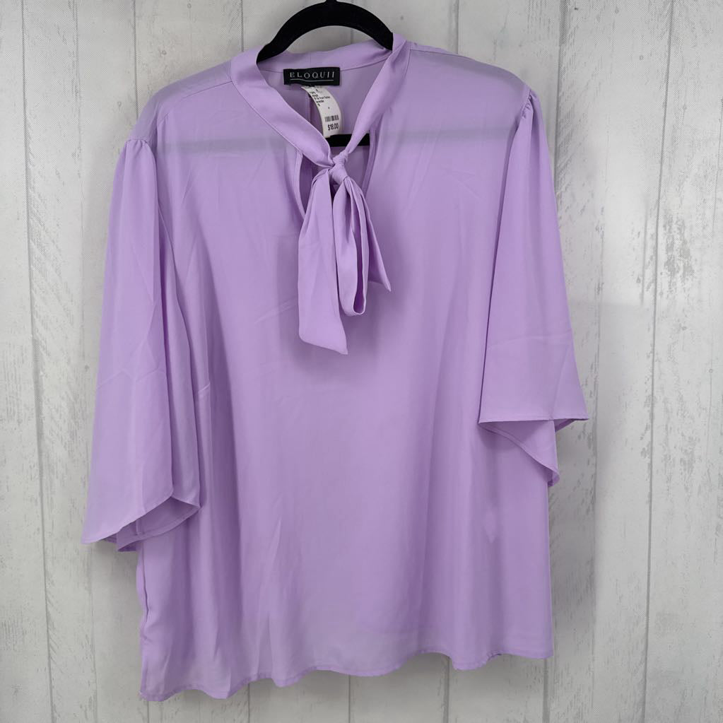 18 tie front flutter slv top