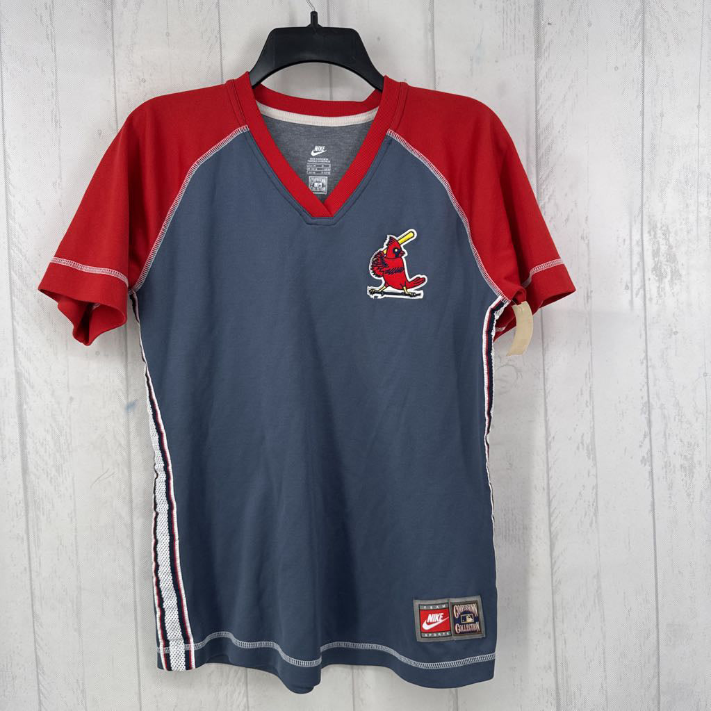 L v-neck s/s tee-cardinals