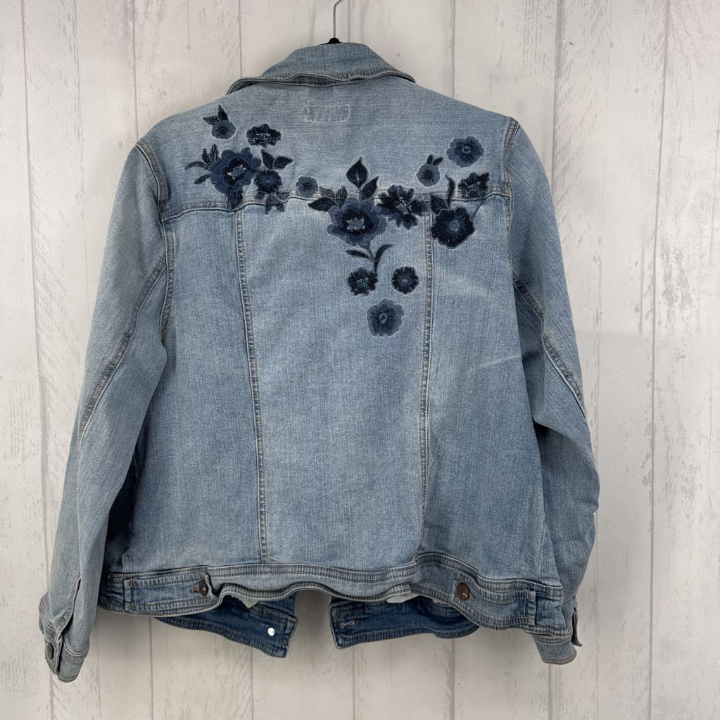 1X embroidered jean jacket