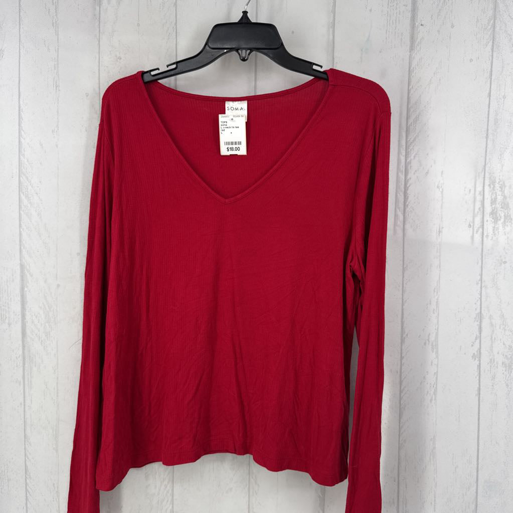L v-neck l/s tee