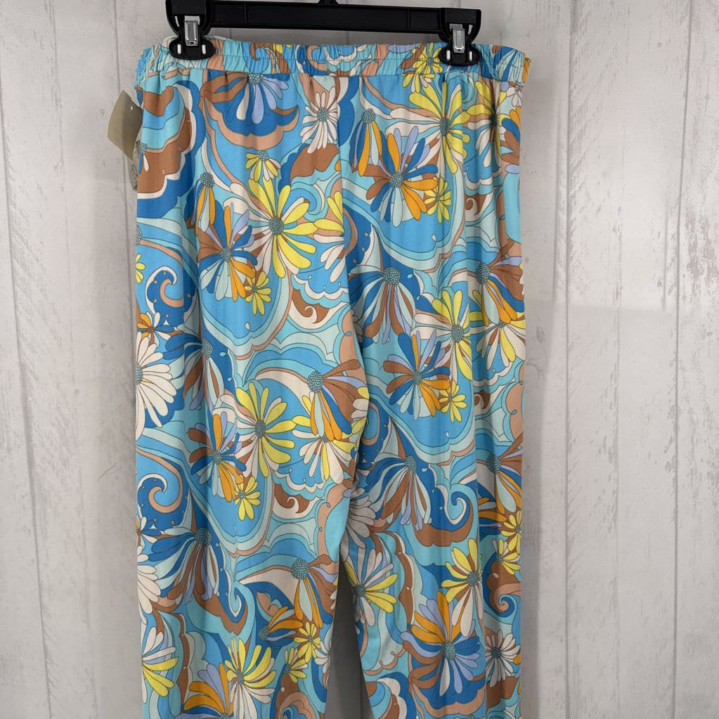 L flo print pull-on split leg pant