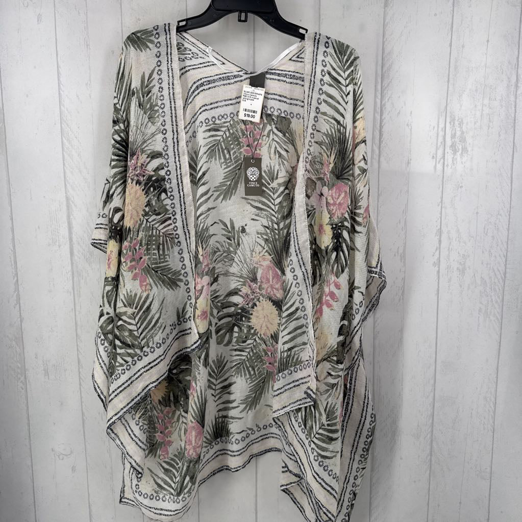 R68 O/S tropical print ruana