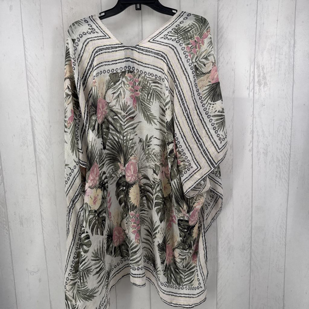 R68 O/S tropical print ruana