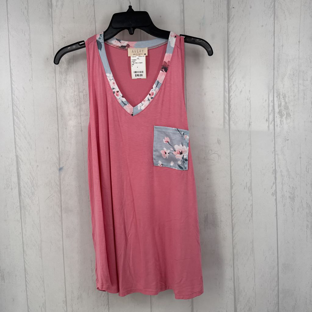 L flo trim v-neck flowy tank