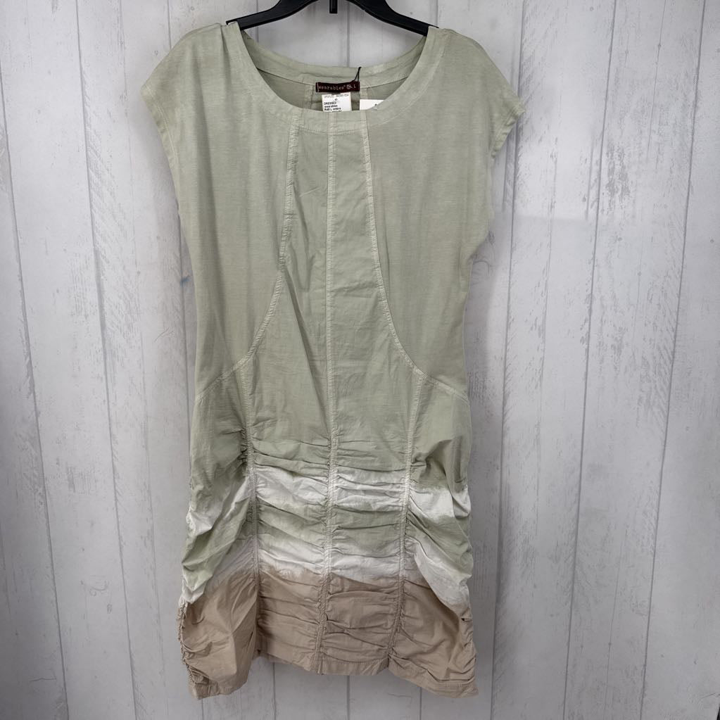 R48 L ombre gathered s/s dress