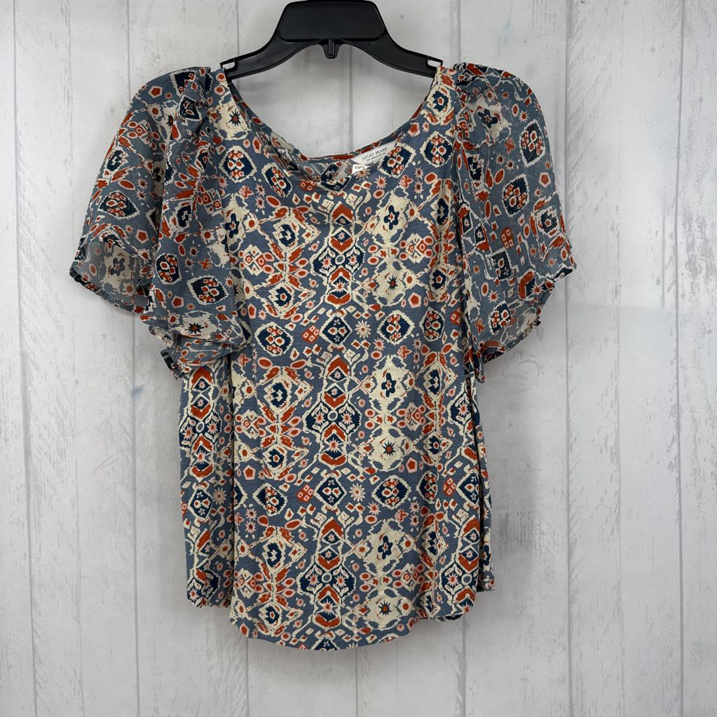 S printed flutter slv top