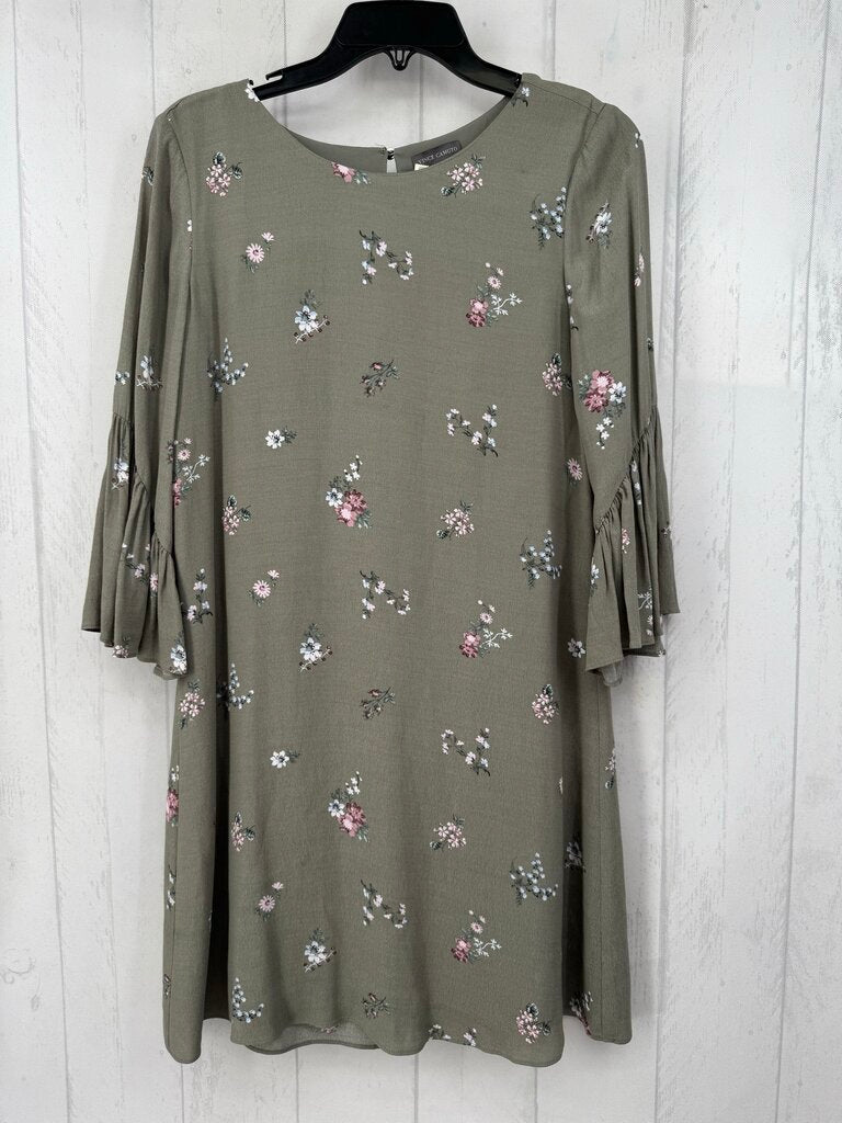 2 flo print flowy slv dress