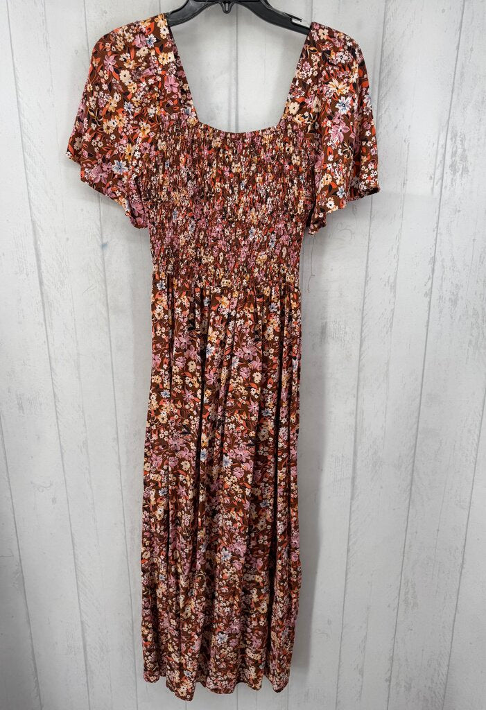 S flo print flutter slv dress