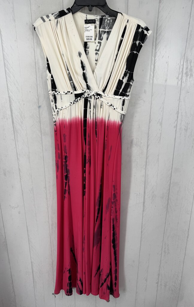S tie-dye v-neck slvls dress