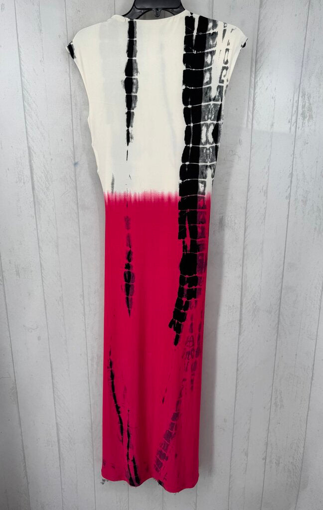 S tie-dye v-neck slvls dress