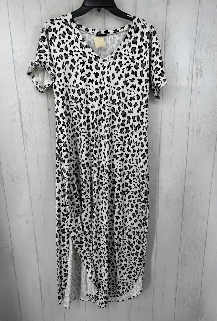 L animal print s/s dress