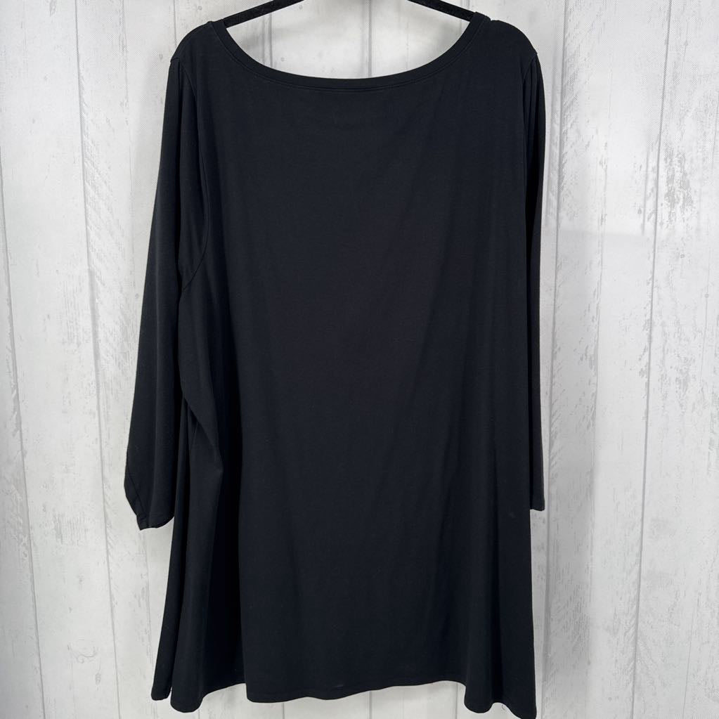 Stretch Knit Tunic Top w/ 3/4 Sleeves
