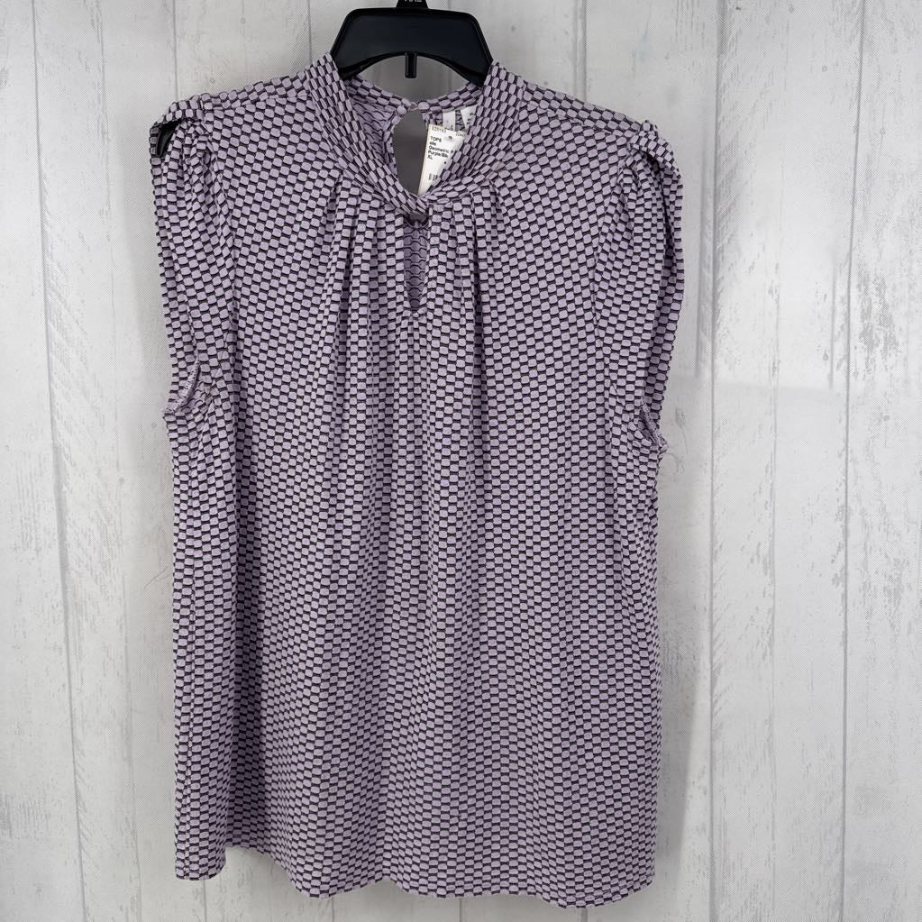 Geometric Print Mockneck Top