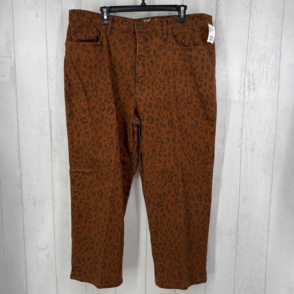 Cheetah Print Vintage Straight Leg Jeans