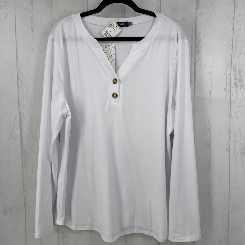 NWT l/s Henley Top w/ Button Detailing