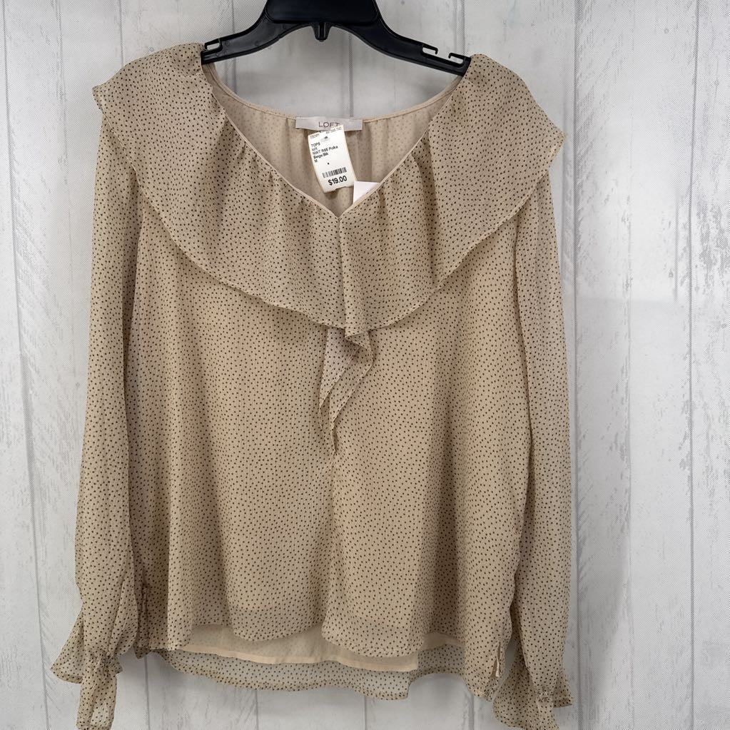 NWT R65 Polka Dot Ruffled Blouse