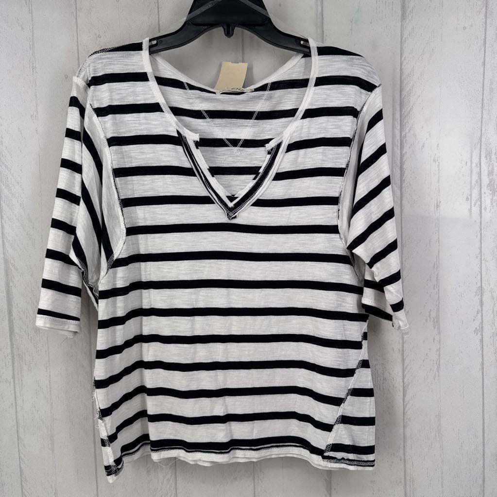 Exposed Seamlines Striped s/s