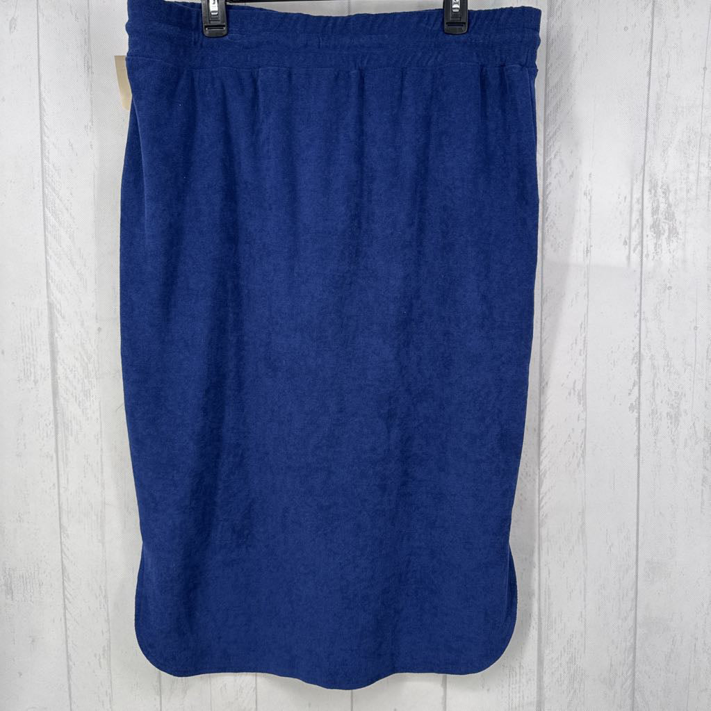 Terry Cloth Drawstring Long Skirt