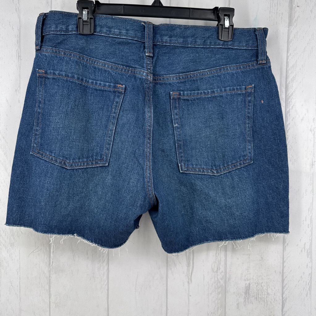 High-Rise Slouchy Straight Denim Shorts
