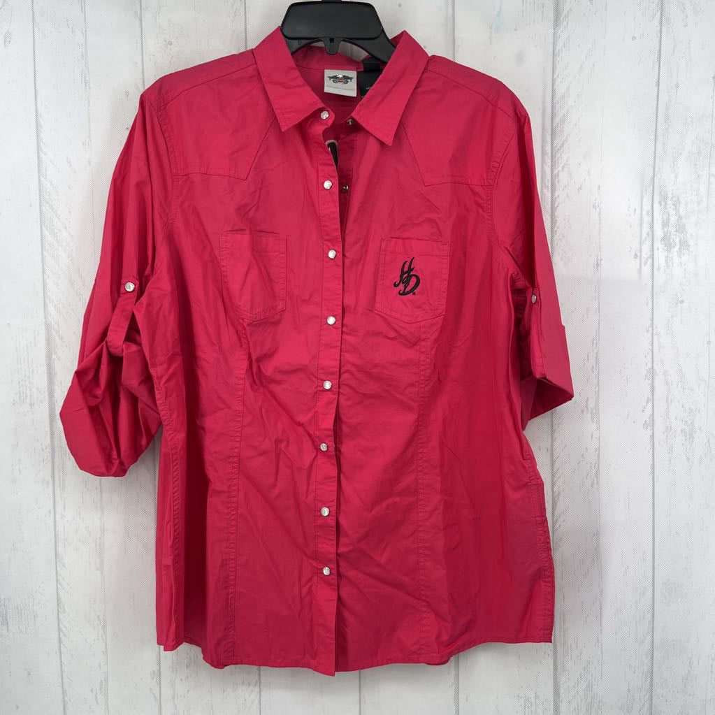 Button Down Biker s/s w/ Stud Embellishments