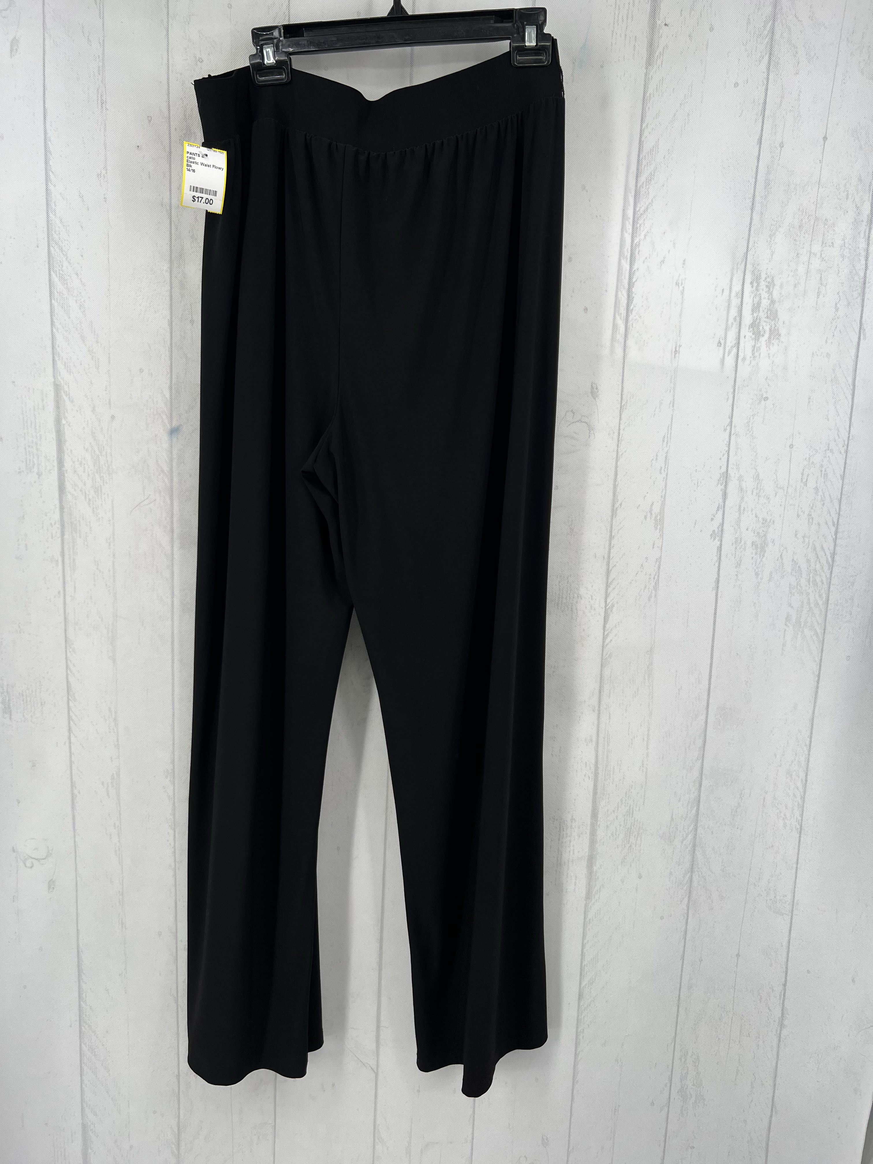 Elastic Waist Flowy Wide Leg Pants