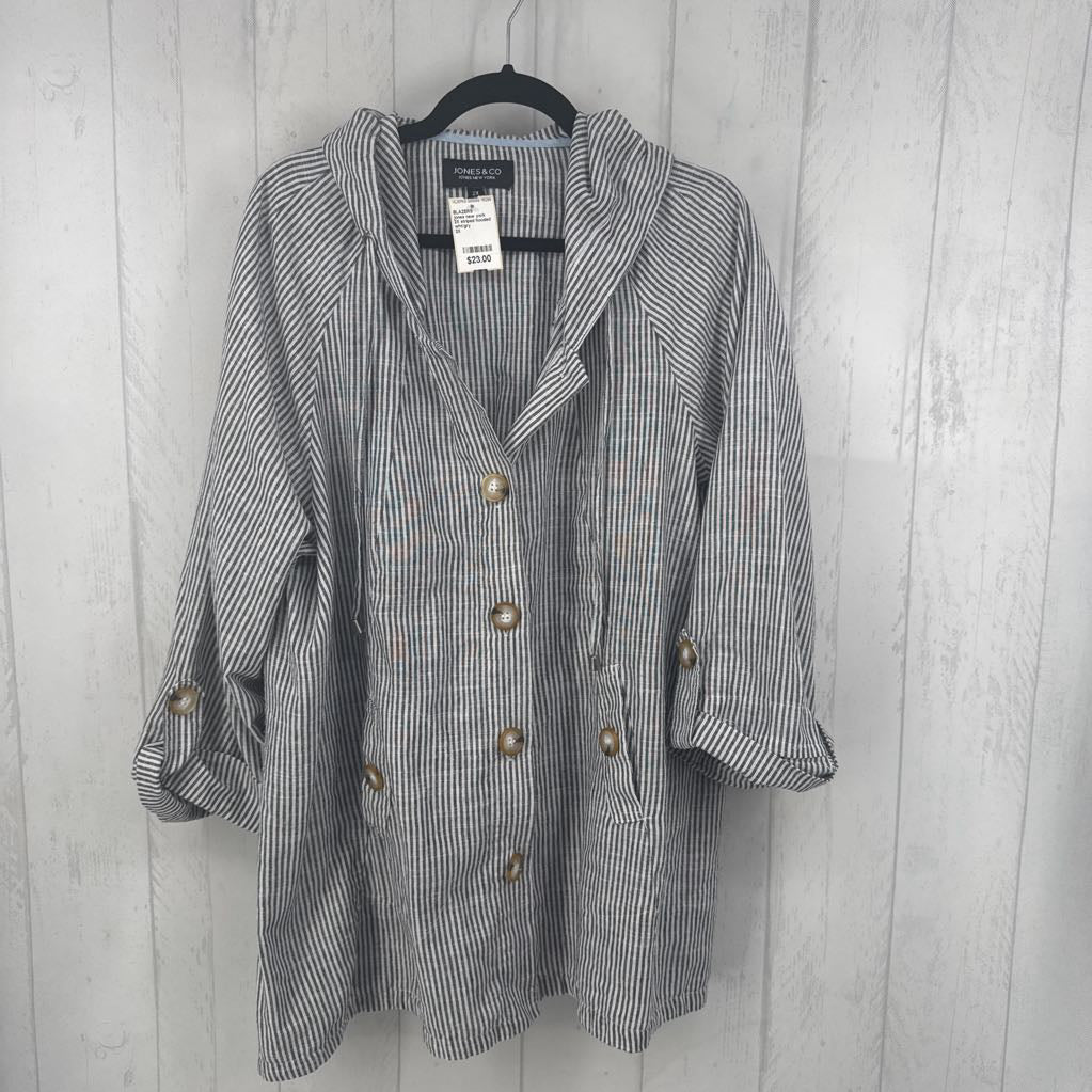 2X striped hooded jacket