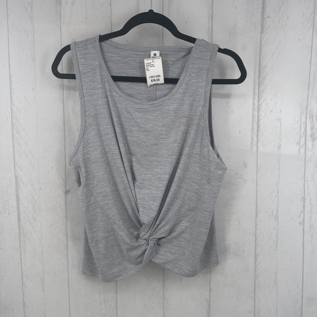 XXL marled gathered hem tank