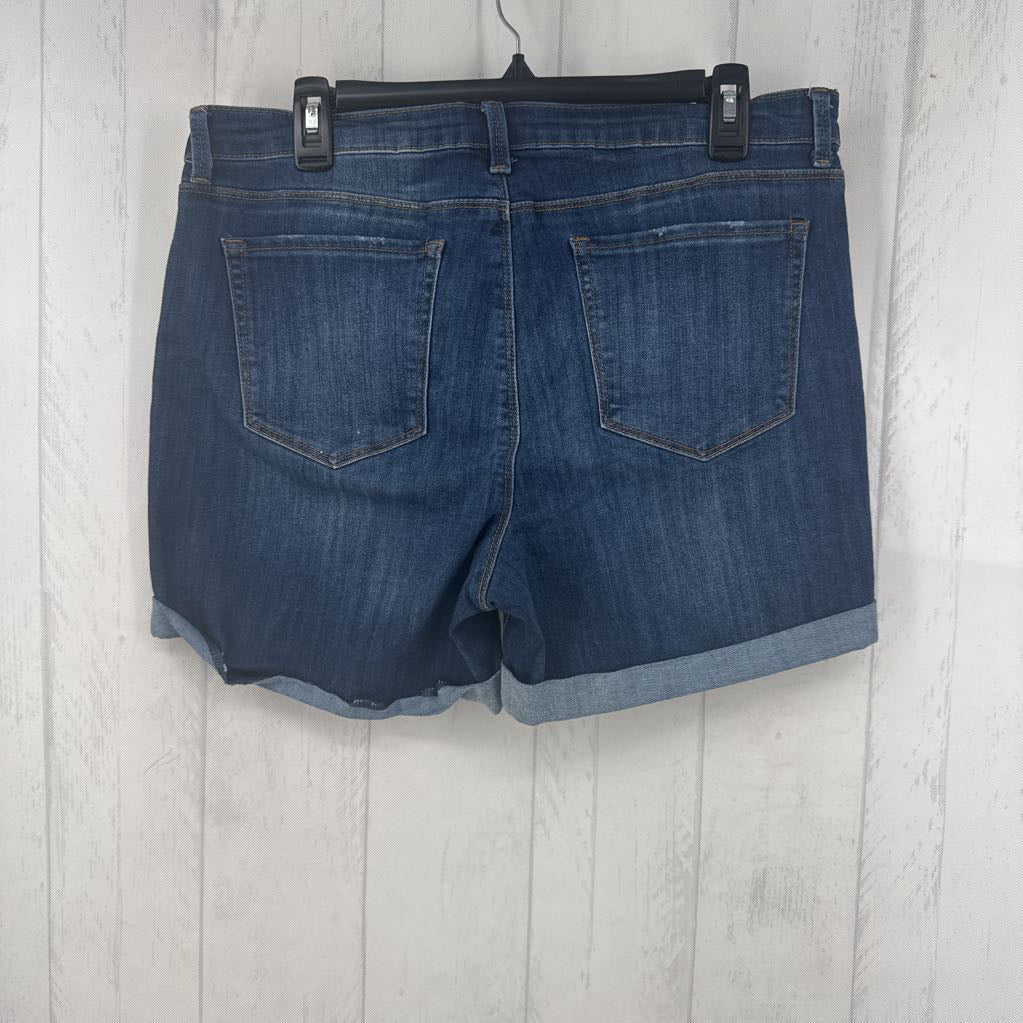 14 flo embroidered jea shorts