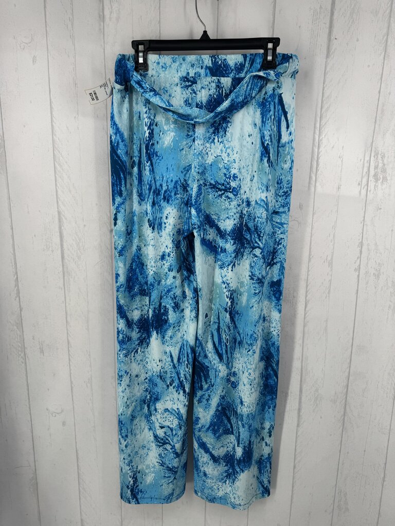 R104 M/L printed belted wide leg pant